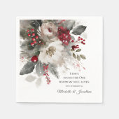 Serviette En Papier Noël hiver Floral Bible Mariage chrétien (Devant)