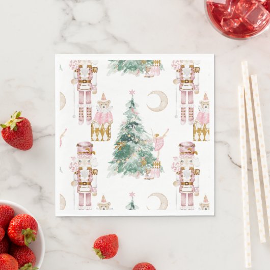 Serviette En Papier Noël hiver merveilleux bonbon Nutcracker (En situation)