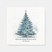 Serviette En Papier Noël hiver Wonderland Blue Tree Papier Napkin (Devant)