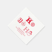 Serviette En Papier Noël Ho Ho rouge personnalisé date mignon (Coin)