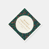 Serviette En Papier Noël Holly Botanique Verdure Custom from (Coin)