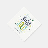 Serviette En Papier Noël "Holly Jolly" lumineux et festif (Coin)