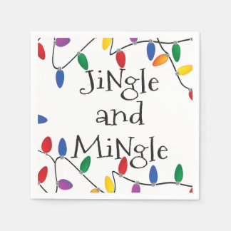 Serviette En Papier Noël Jingle Lights Cocktail Party Napkins