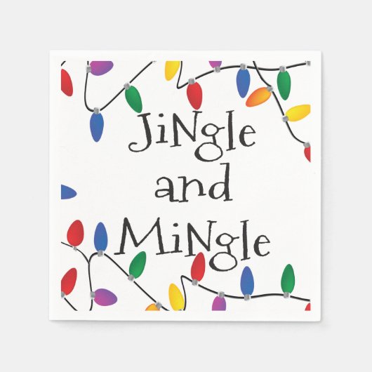 Serviette En Papier Noël Jingle Lights Cocktail Party Napkins (Devant)