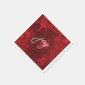 Serviette En Papier Noël Joie Red Snowflakes Falling Snow (Coin)