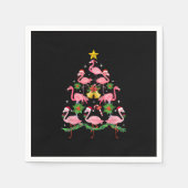 Serviette En Papier Noël - Joli Flamant rose sapin de Noël (Devant)