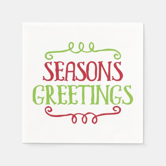 Serviette En Papier Noël Joyeuses Fêtes Napkin (Devant)