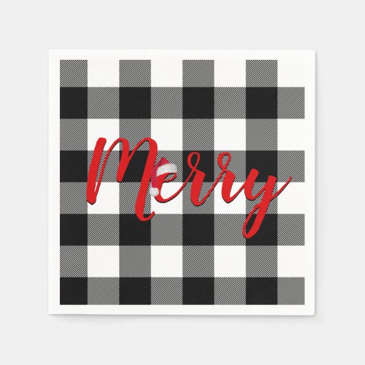 Serviette En Papier Noël Joyeux Buffalo débarqué (Devant)
