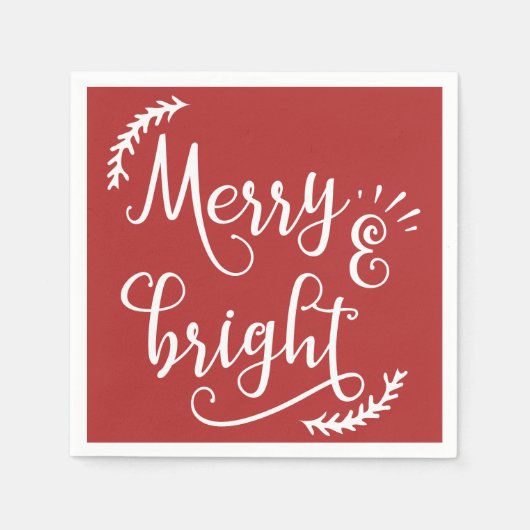 Serviette En Papier Noël joyeux et lumineux (Devant)