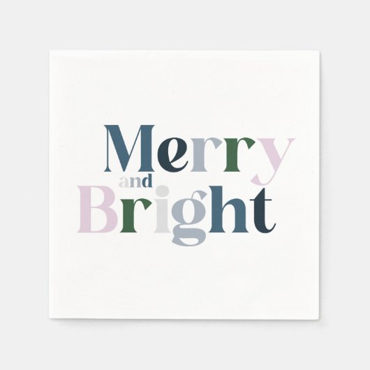 Serviette En Papier Noël Joyeux Et Lumineux Moderne (Devant)