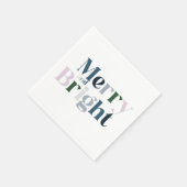 Serviette En Papier Noël Joyeux Et Lumineux Moderne (Coin)