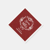 Serviette En Papier Noël Joyeux Noel Gold Snowflakes Monogramme (Coin)