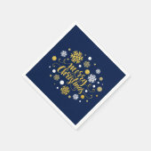 Serviette En Papier Noël - Joyeux Noël Shimmer Bleu (Coin)