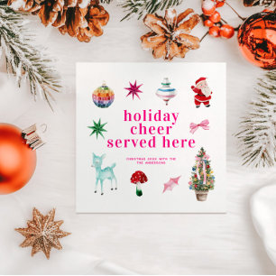 Serviette En Papier Noël Kitsch   Joie des Fêtes servie ici