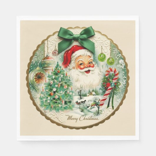 Serviette En Papier Noël Kitschmas nostalgique  (Devant)