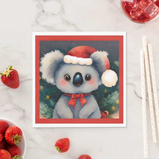 Serviette En Papier Noël Koala 1 (En situation)