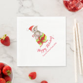 Serviette En Papier Noel koala ours rouge papier blanc serviettes (En situation)