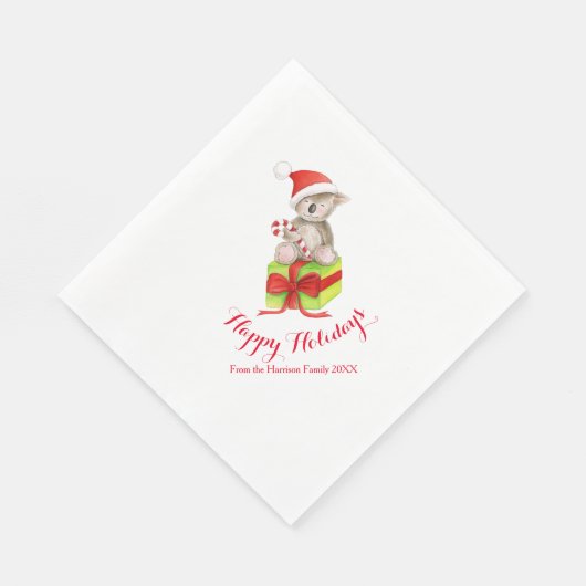 Serviette En Papier Noel koala ours rouge papier blanc serviettes (Coin)