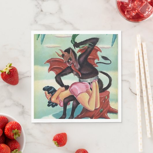 Serviette En Papier Noël Krampus (En situation)