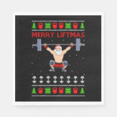 Serviette En Papier Noël laid Noël haltère (Devant)