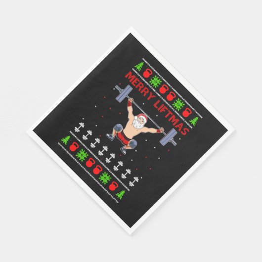 Serviette En Papier Noël laid Noël haltère (Coin)