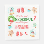 Serviette En Papier Noël le plus ONEDERFUL Premier anniversaire (Devant)
