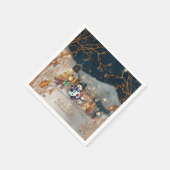 Serviette En Papier Noël Magique Snowman Papier Bleu Napkin (Coin)