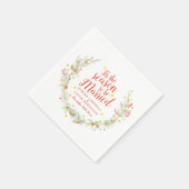 Serviette En Papier Noël mariage cônes baies étoile aquarelle (Coin)