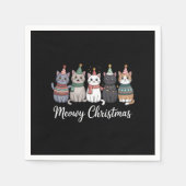 Serviette En Papier Noël Meowy Bonne année Chat Amoureux des chats Noë (Devant)