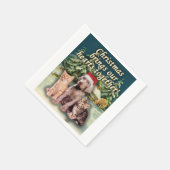 Serviette En Papier Noël Met Nos Coeurs Ensemble Chien Chienne (Coin)