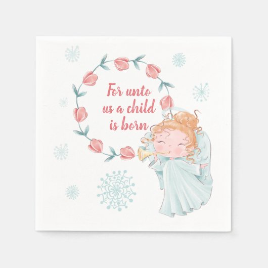 Serviette En Papier Noël mignon Angel (Devant)
