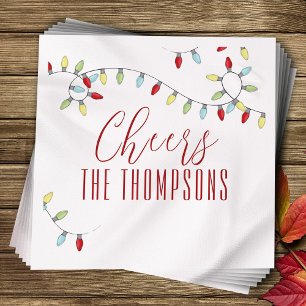 Serviette En Papier Noël mignon Chevaux Colorée Lumières à cordes