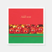 Serviette En Papier Noël modèle, rouge et vert (Devant)