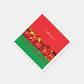 Serviette En Papier Noël modèle, rouge et vert (Coin)