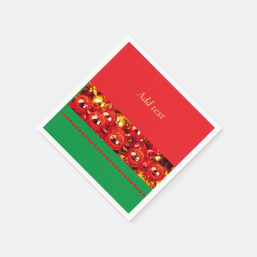 Serviette En Papier Noël modèle, rouge et vert (Coin)