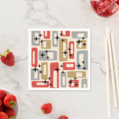 Serviette En Papier Noël Moderne du Milieu du Siècle Atomique (En situation)