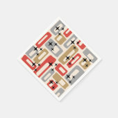 Serviette En Papier Noël Moderne du Milieu du Siècle Atomique (Coin)