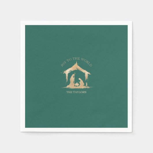 Serviette En Papier Noël moderne Nativité religieuse Mary & Joseph (Devant)