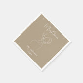 Serviette En Papier Noel moderne renne blanc beige abstrait (Coin)