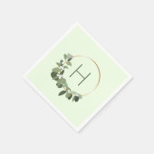 Serviette En Papier Noël Monogramme Moderne Wreath Dîner fête (Coin)
