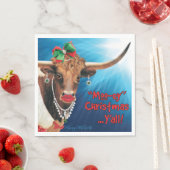 Serviette En Papier Noël "MOO", Longhorn Cow (En situation)