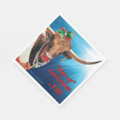 Serviette En Papier Noël "MOO", Longhorn Cow (Coin)
