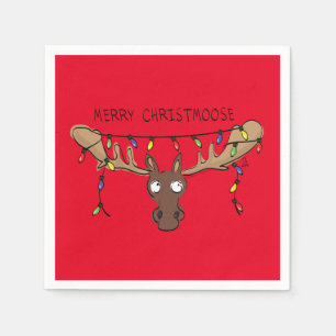Serviette En Papier Noël Moose Cute Amusant Animal de Noël