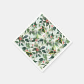 Serviette En Papier Noël Motif de l'hiver rouge varié (Coin)