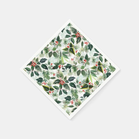 Serviette En Papier Noël Motif de l'hiver rouge varié (Coin)