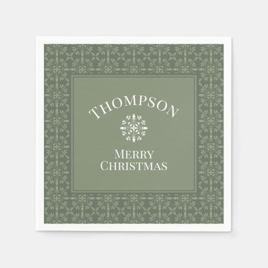 Serviette En Papier Noël Motif d'hiver classique (Devant)