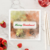 Serviette En Papier Noël ; Motif orange, jaune et gris (En situation)