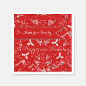 Serviette En Papier Noël Motif rouge (Devant)