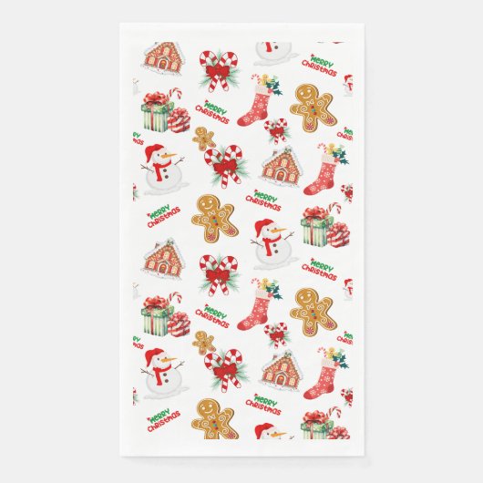 Serviette En Papier Noël Motif sans ambages (Devant)