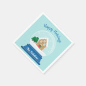 SERVIETTE EN PAPIER NOËL NEIGE GLOBE (Coin)